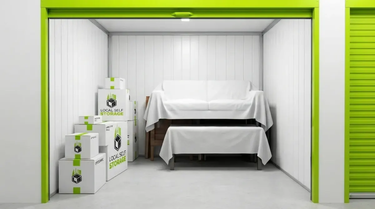 Furniture storage units in JVC Dubai for sofas, beds, tables, and home furnishings