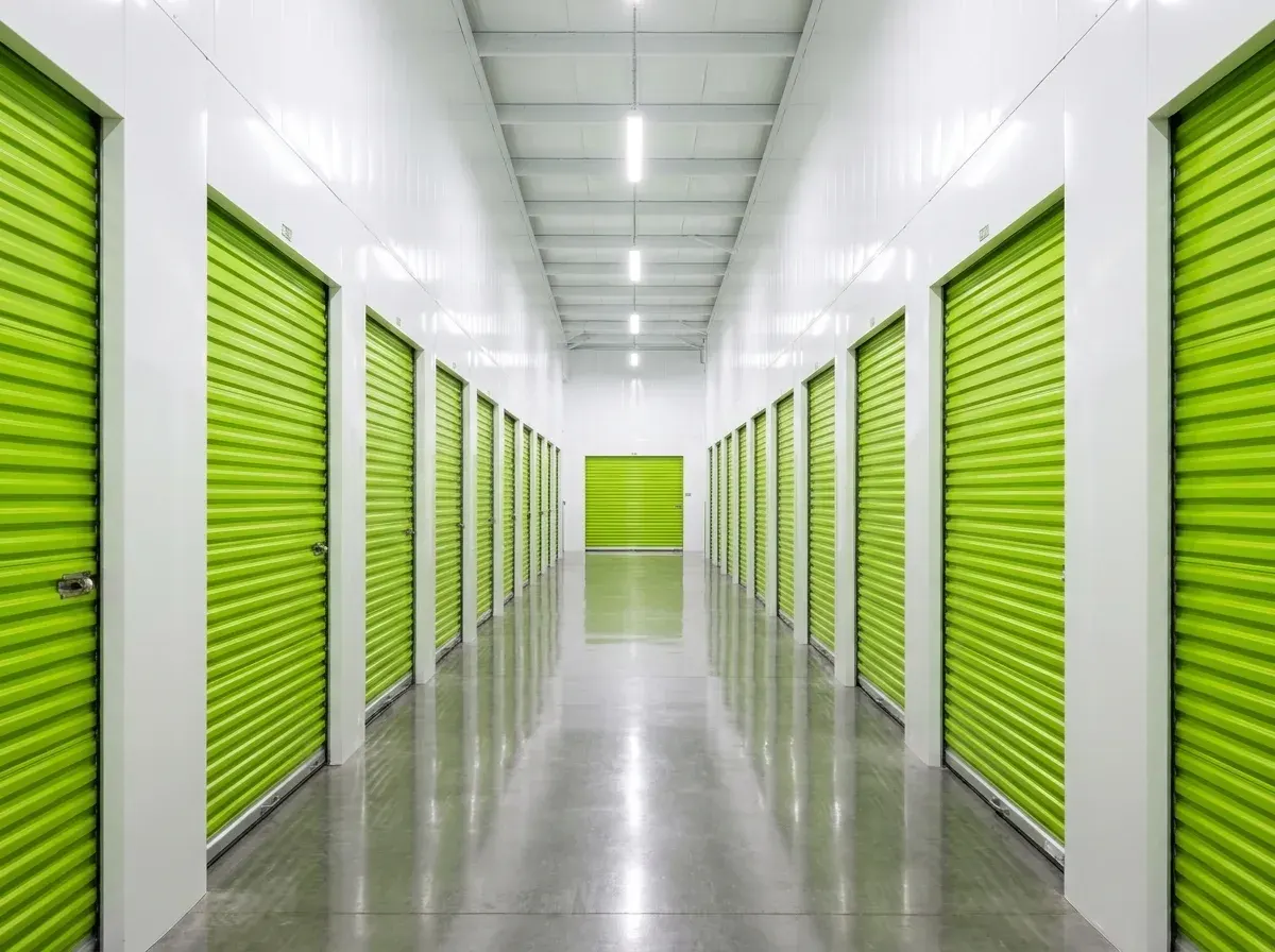 E-commerce storage unit containing product inventory, packaging, and shipping supplies